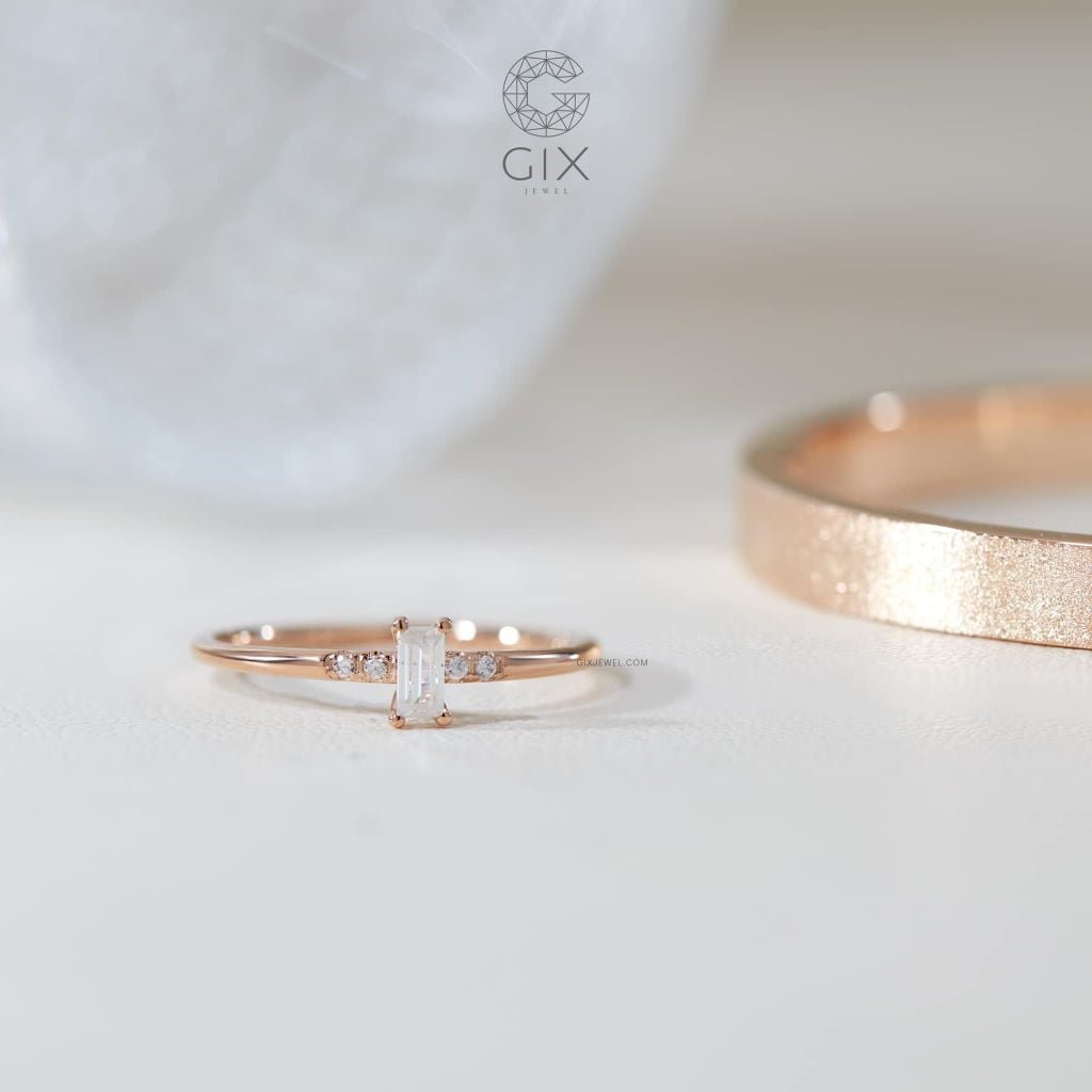  Nhẫn đính hôn bạc Emerald Kiss | Gix Jewel 