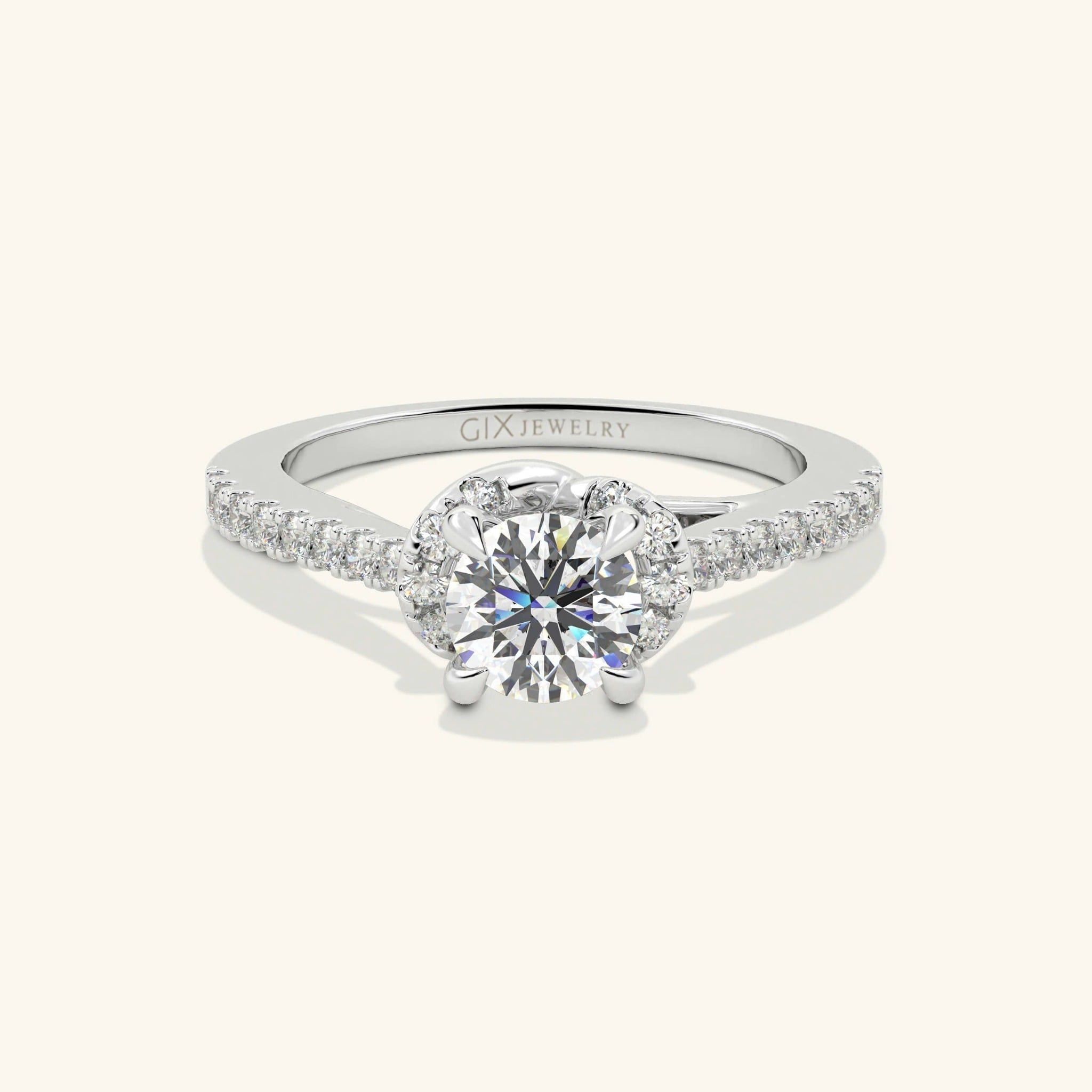  Nhẫn cầu hôn vàng 18k Rose Halo | Gix Jewelry 