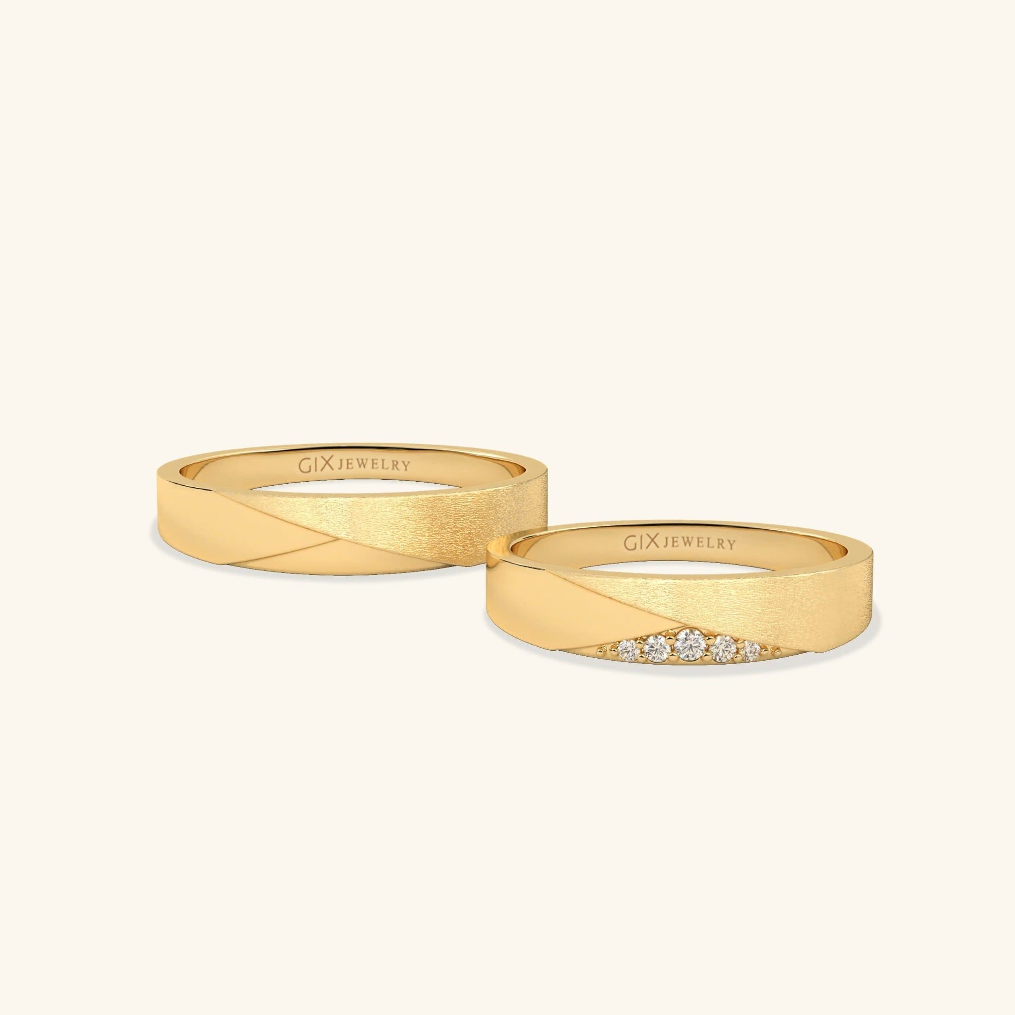  Nhẫn cưới vàng 10k thiết kế riêng - GCR25050208 | Gix Jewel 