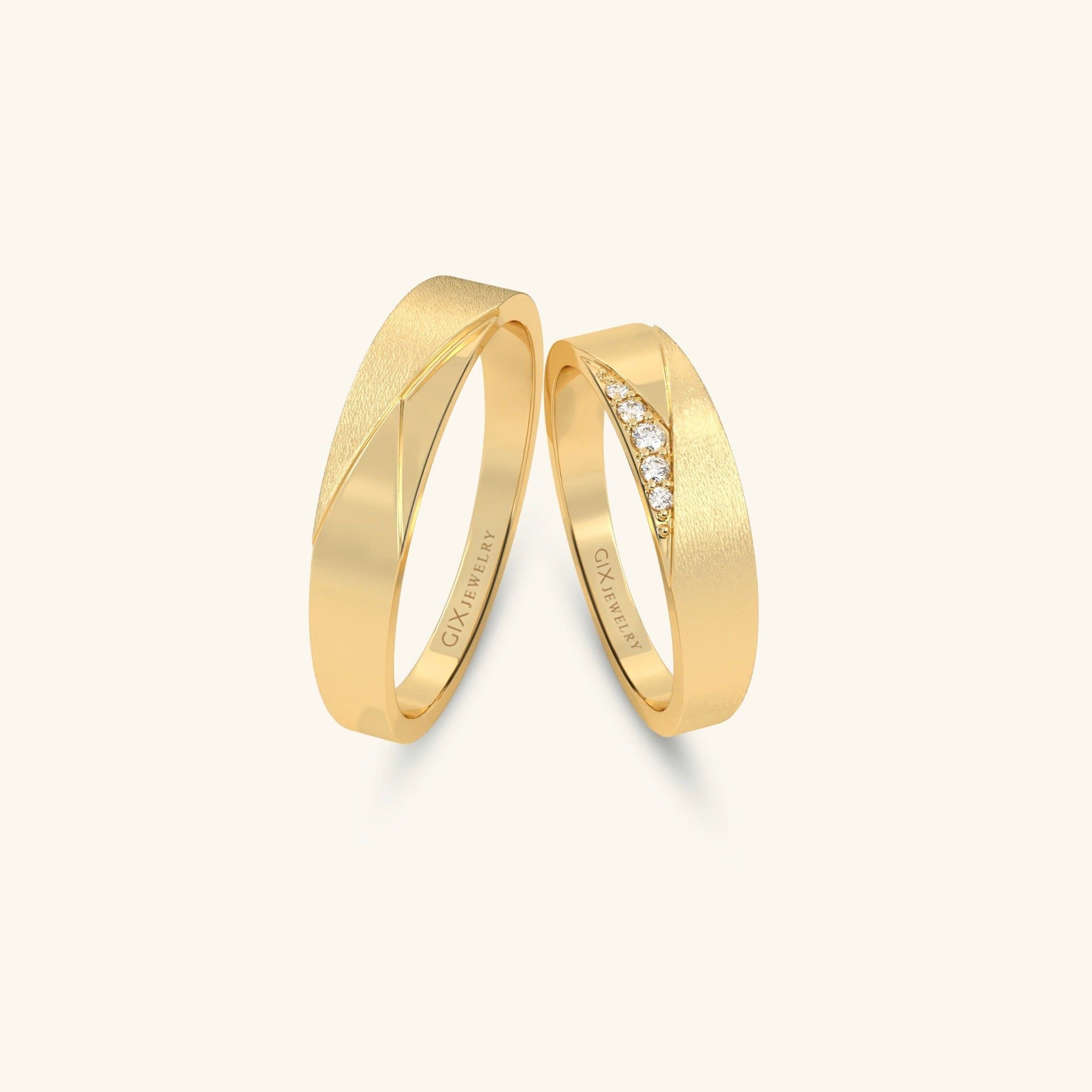  Nhẫn cưới vàng 14k thiết kế riêng - GCR25050208 | Gix Jewel 