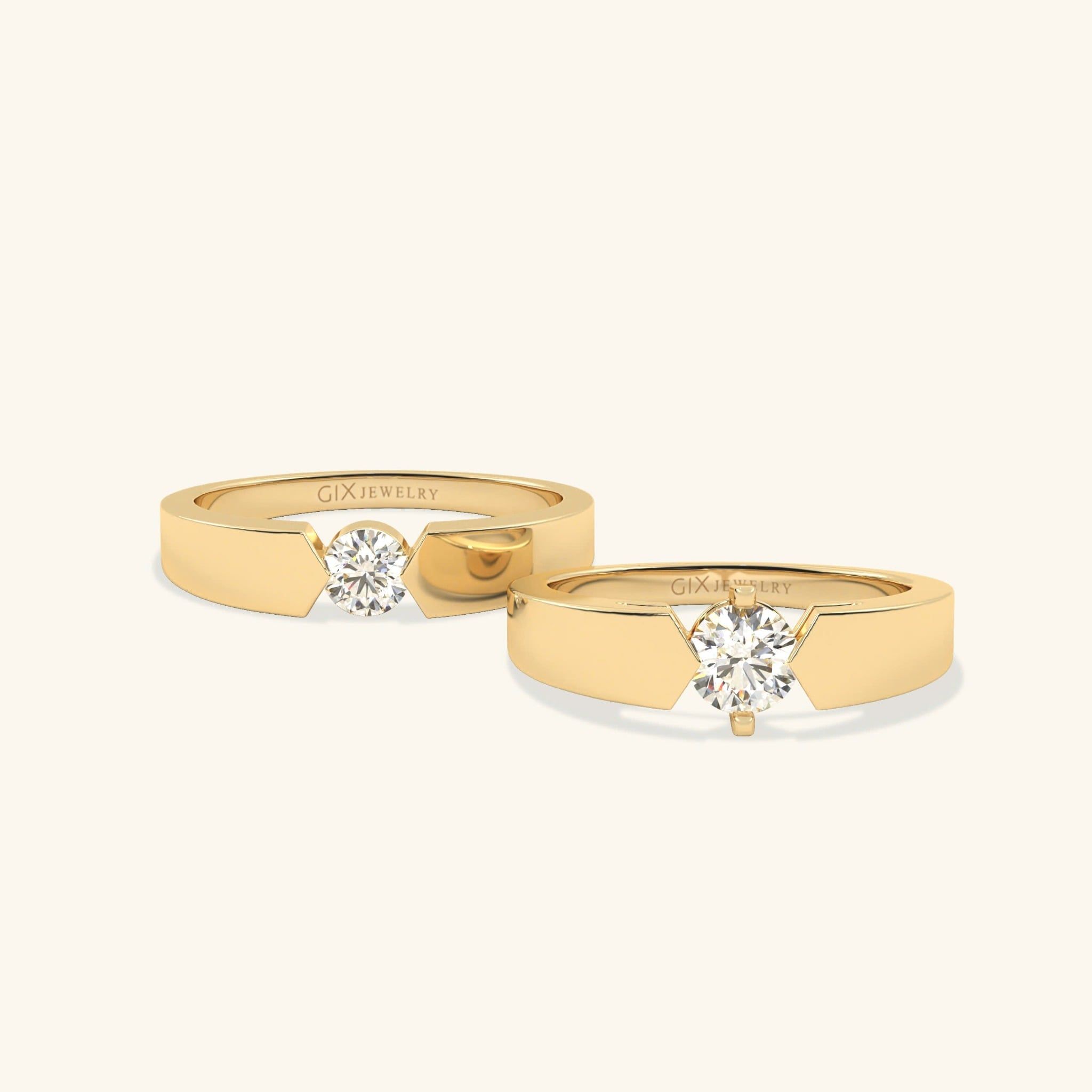  Nhẫn cưới vàng 18k thiết kế riêng - GCR25050258 | Gix Jewel 