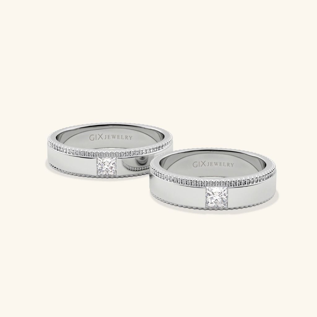 Nhẫn cặp bạc thiết kế riêng - GCR25050257 | Gix Jewel