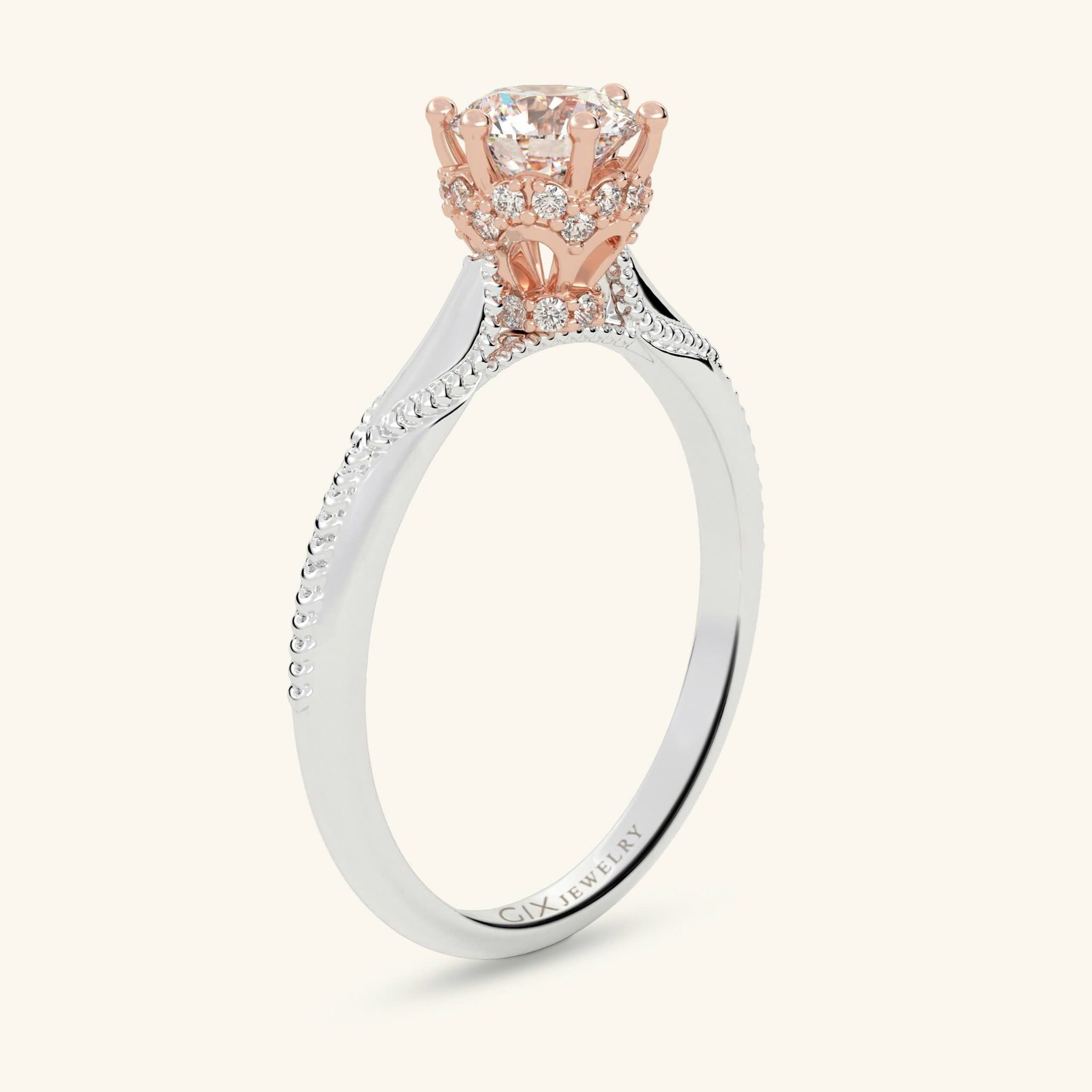  Nhẫn cầu hôn vàng 18k Dual Heart | Gix Jewelry 