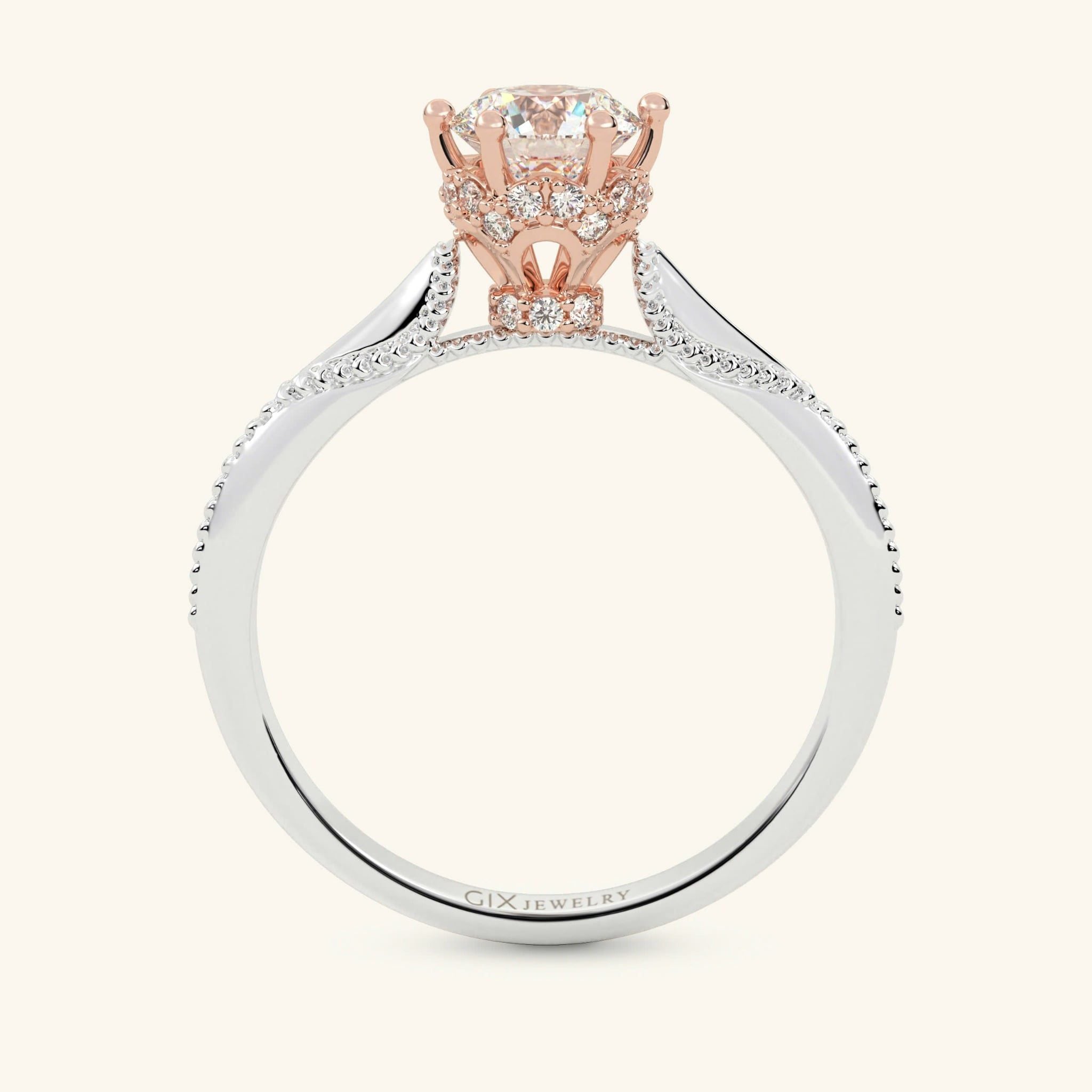  Nhẫn cầu hôn vàng 18k Dual Heart | Gix Jewelry 