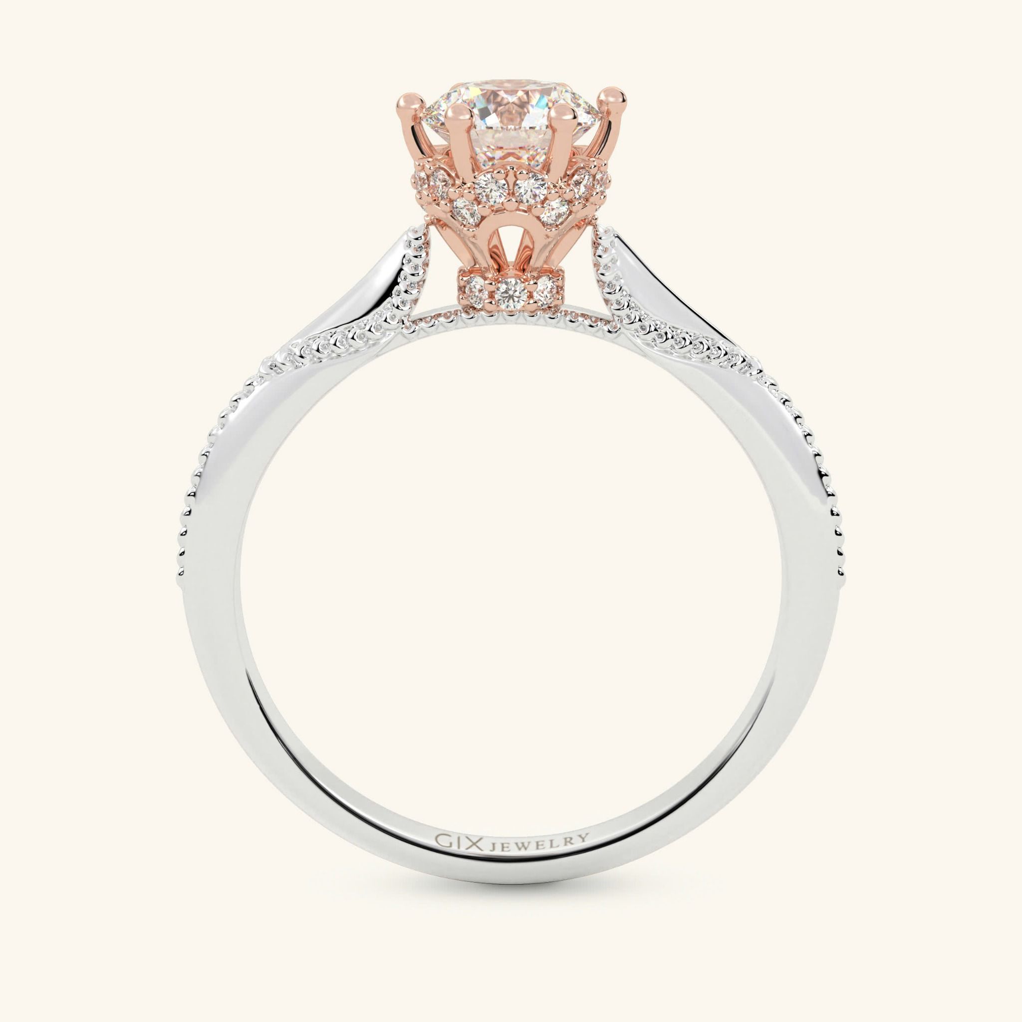  Nhẫn cầu hôn bạc Dual Heart | Gix Jewelry 