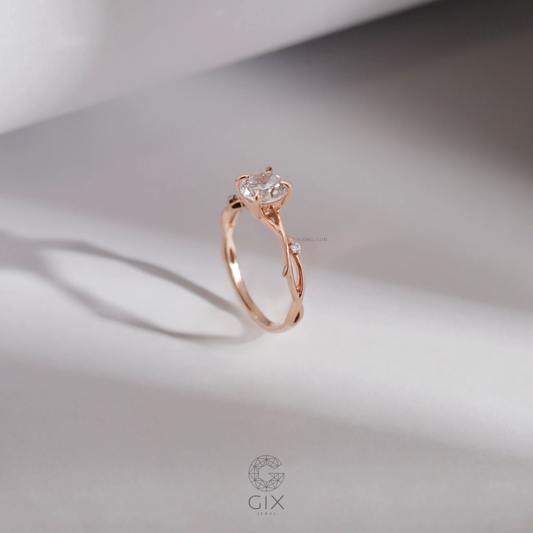  [CÓ SẴN] Nhẫn cầu hôn Ivy Bloom vàng hồng 14k - ni 10 
