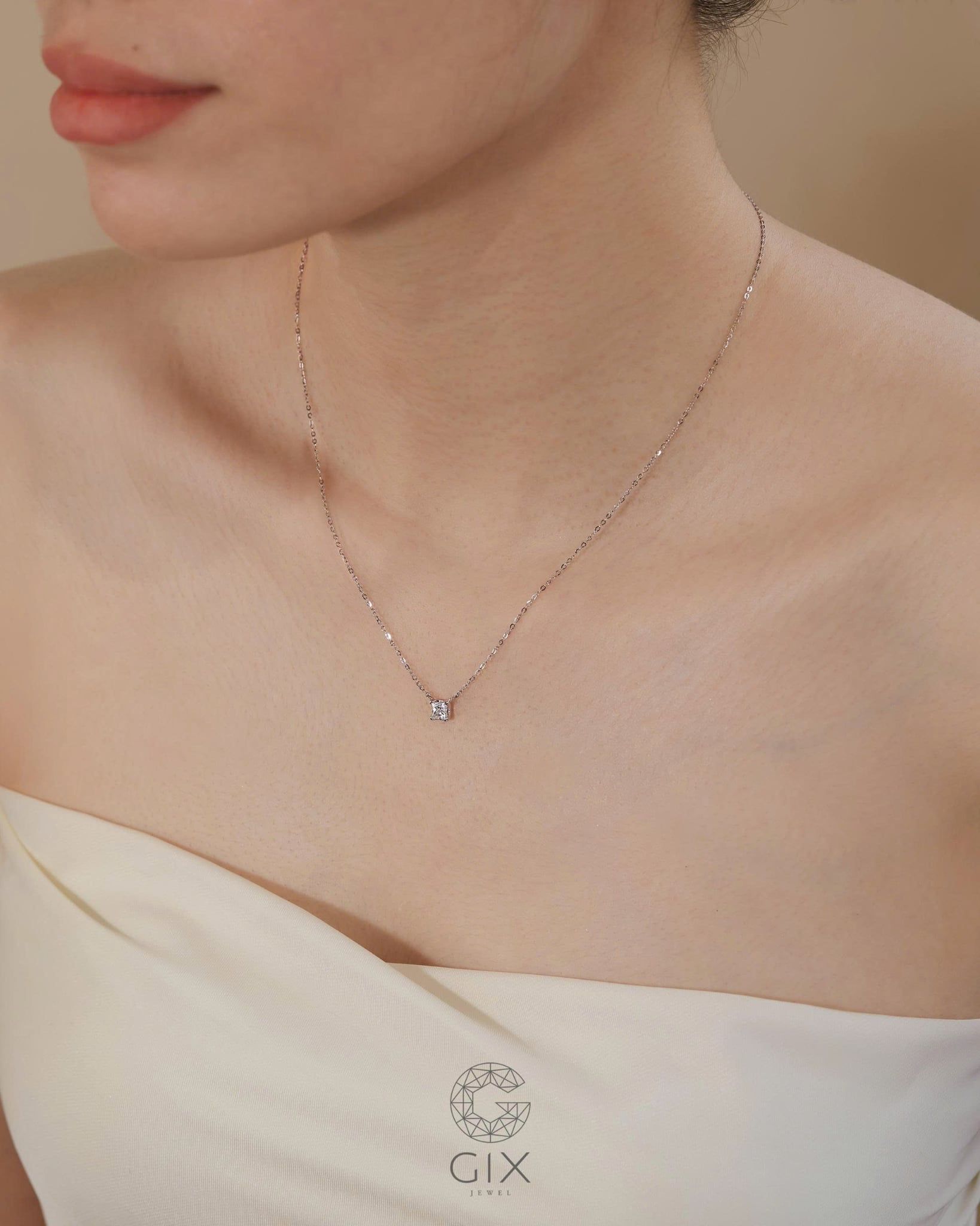  Dây chuyền đá vuông sợi mảnh - GNL25050295 | Gix Jewel 
