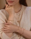 [CÓ SẴN] Lắc tay vàng 14k mắc xích nhỏ T trái tim A - 17.5cm 