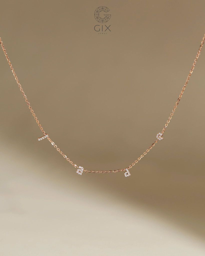 Dây chuyền chữ cái đính đá tấm - GNL25050296 | Gix Jewel