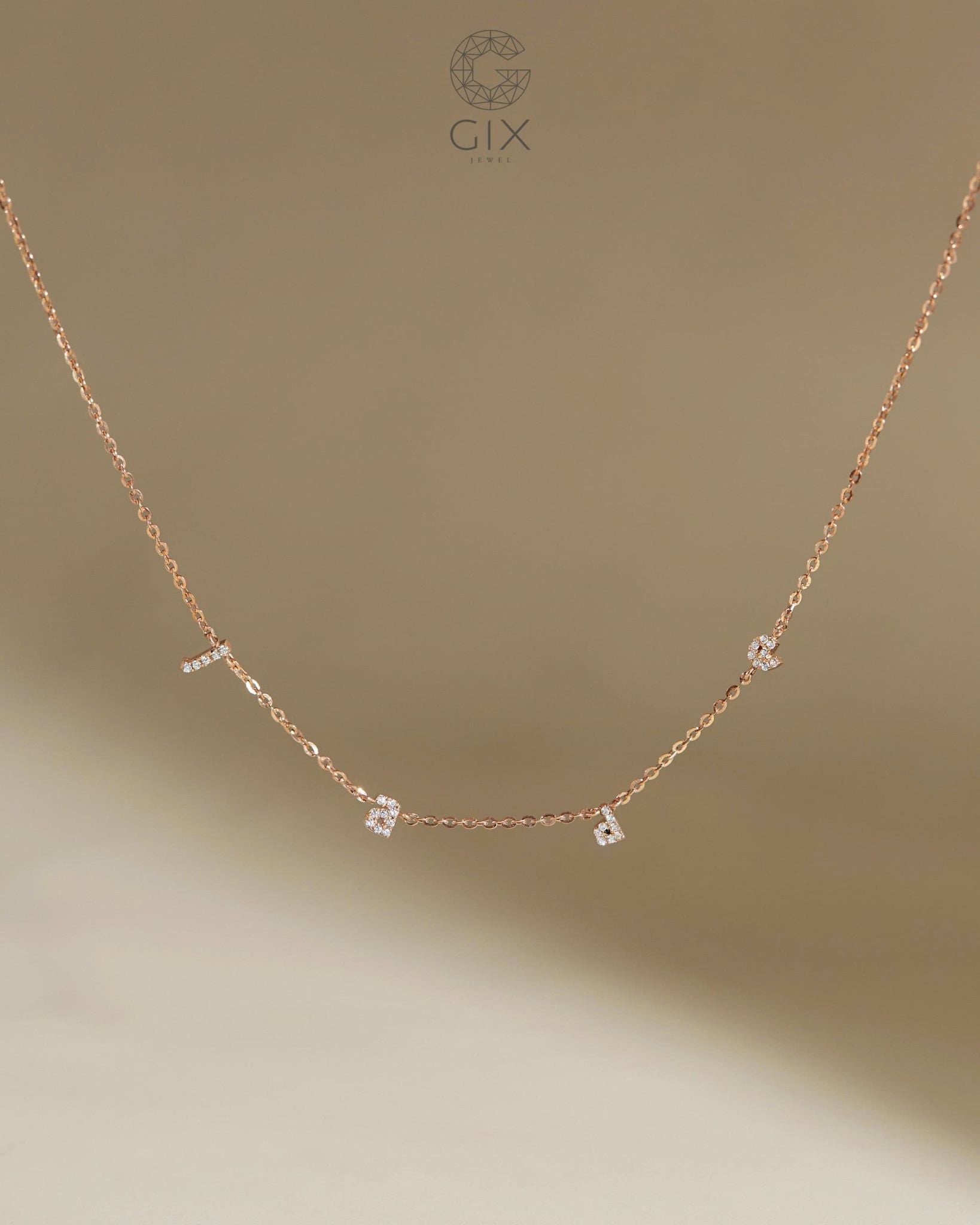  Dây chuyền chữ cái đính đá tấm - GNL25050296 | Gix Jewel 