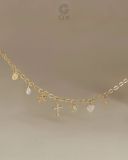  [CÓ SẴN] Lắc tay xích bạc mạ vàng gắn charm 