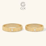 Nhẫn cưới vàng 18k đẹp bản vuông đính kim cương Gix - GCR25050109 