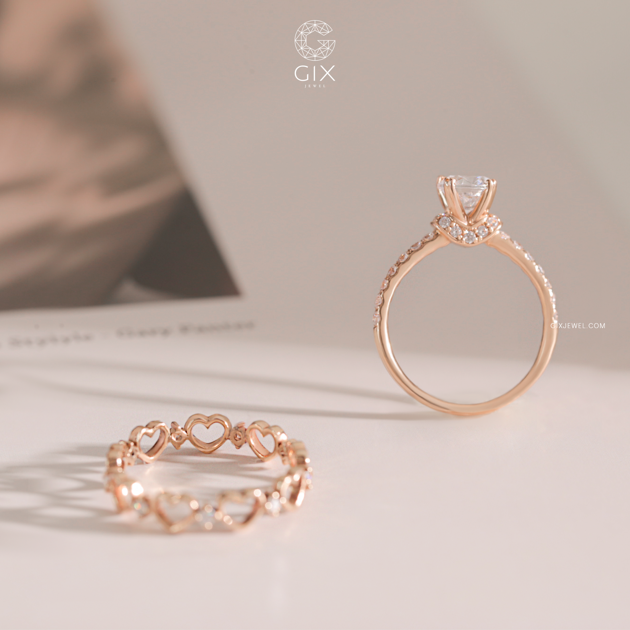  Nhẫn cầu hôn vàng 14k Crown Path | Gix Jewel 