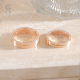  Nhẫn cưới đơn giản vàng hồng 18k đẹp kim cương nhân tạo khắc dấu vân tay Gix Jewelry 