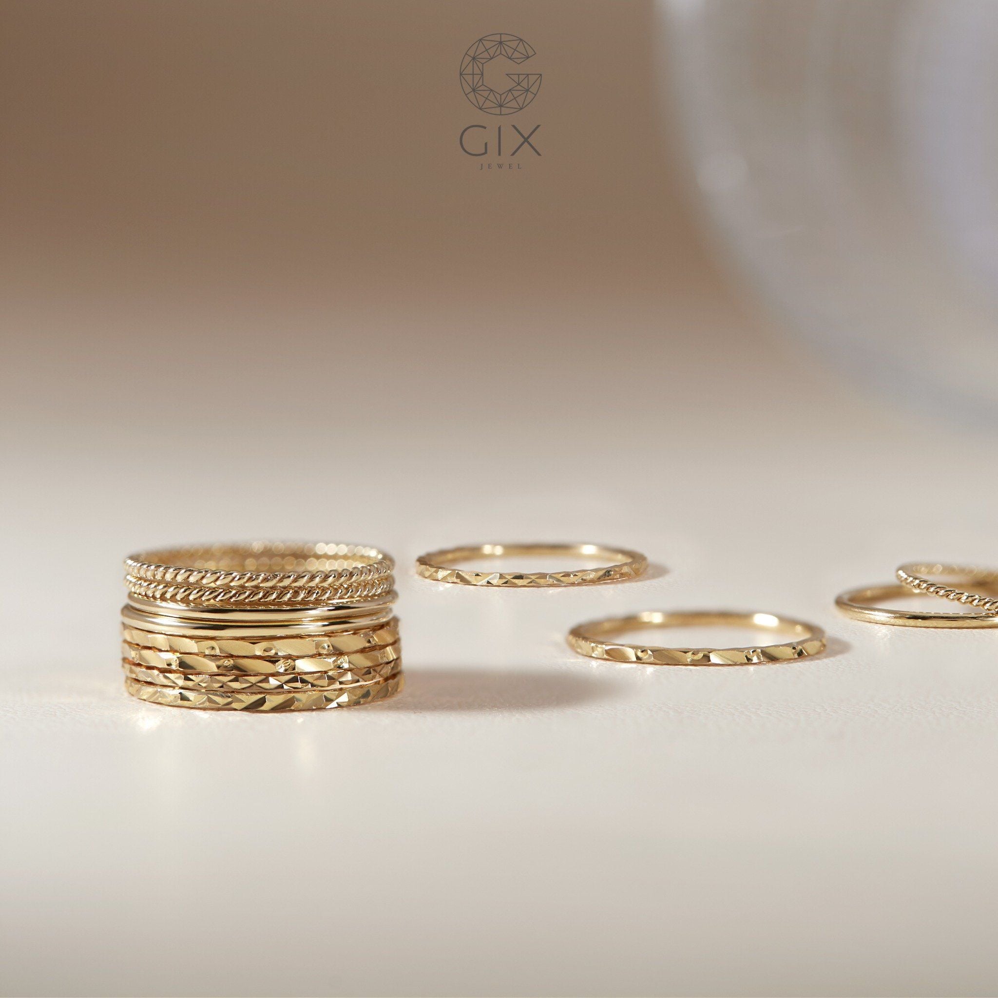  Nhẫn bạc 925 nữ đơn giản đẹp chạm hoạ tiết dọc tinh tế Gix Jewel 