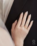  Nhẫn cưới cặp Mobius vô cực vàng trắng 18k đính kim cương hột xoàn đẹp Gix Jewel 