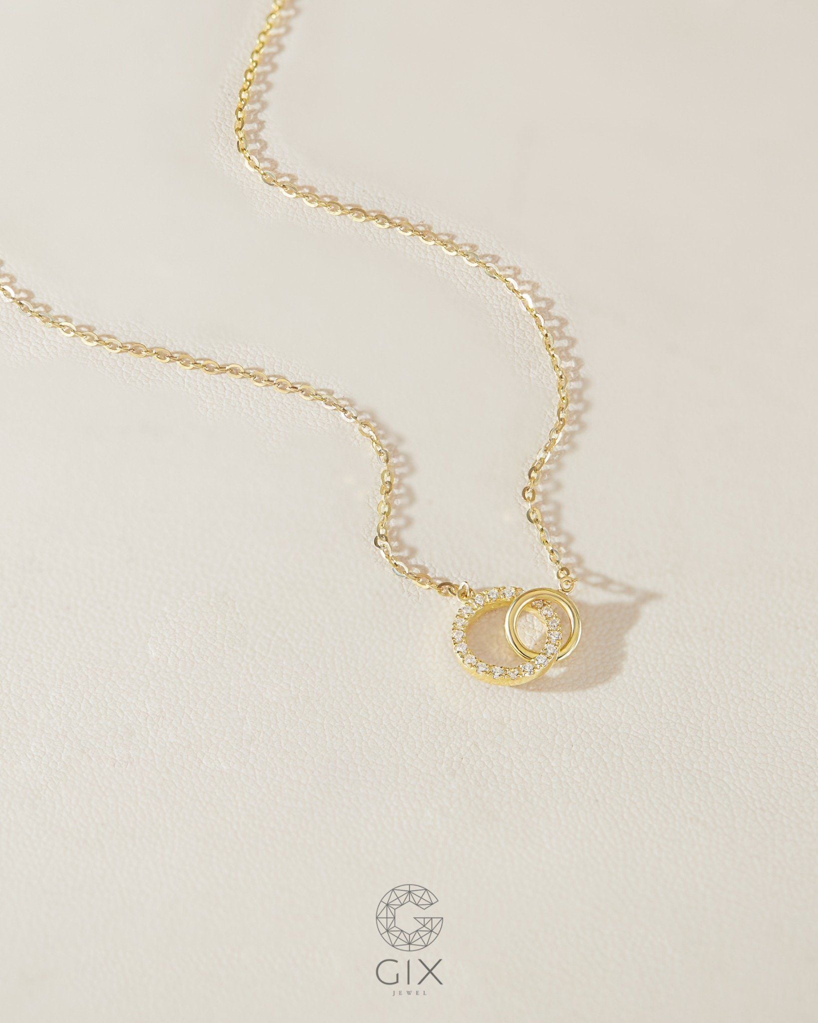  Dây chuyền vàng tây đẹp sợi mảnh hình tròn lồng nhau - Infinity Bond | Gix Jewelry 