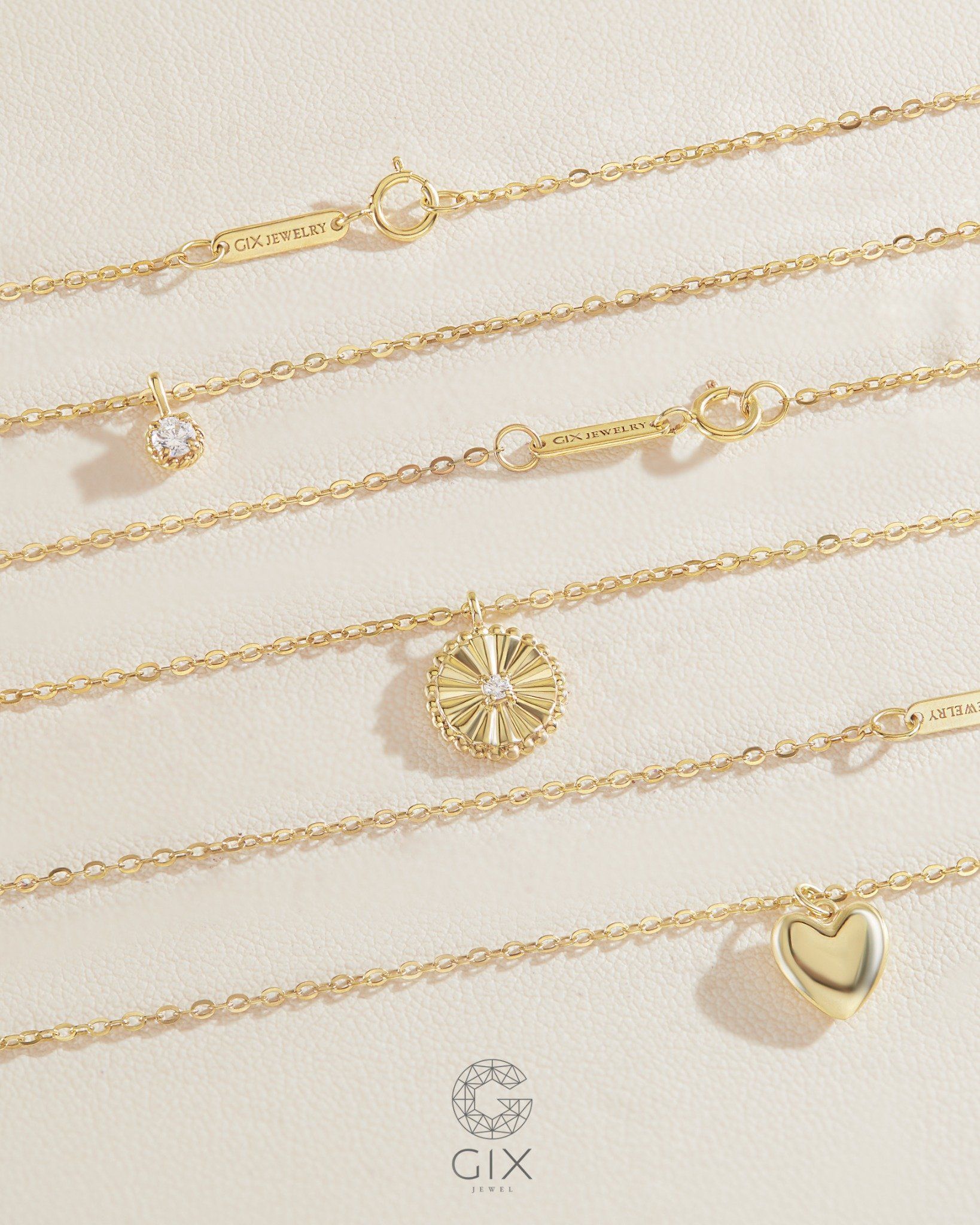  Dây chuyền vàng tây đẹp sợi mảnh hình tròn lồng nhau - Infinity Bond | Gix Jewelry 