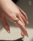  Nhẫn signet nam nữ vàng 18k & bạc 925 mặt vuông khắc tên | Gix Jewel 