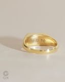  Nhẫn signet nam nữ vàng 18k & bạc 925 mặt vuông khắc tên | Gix Jewel 