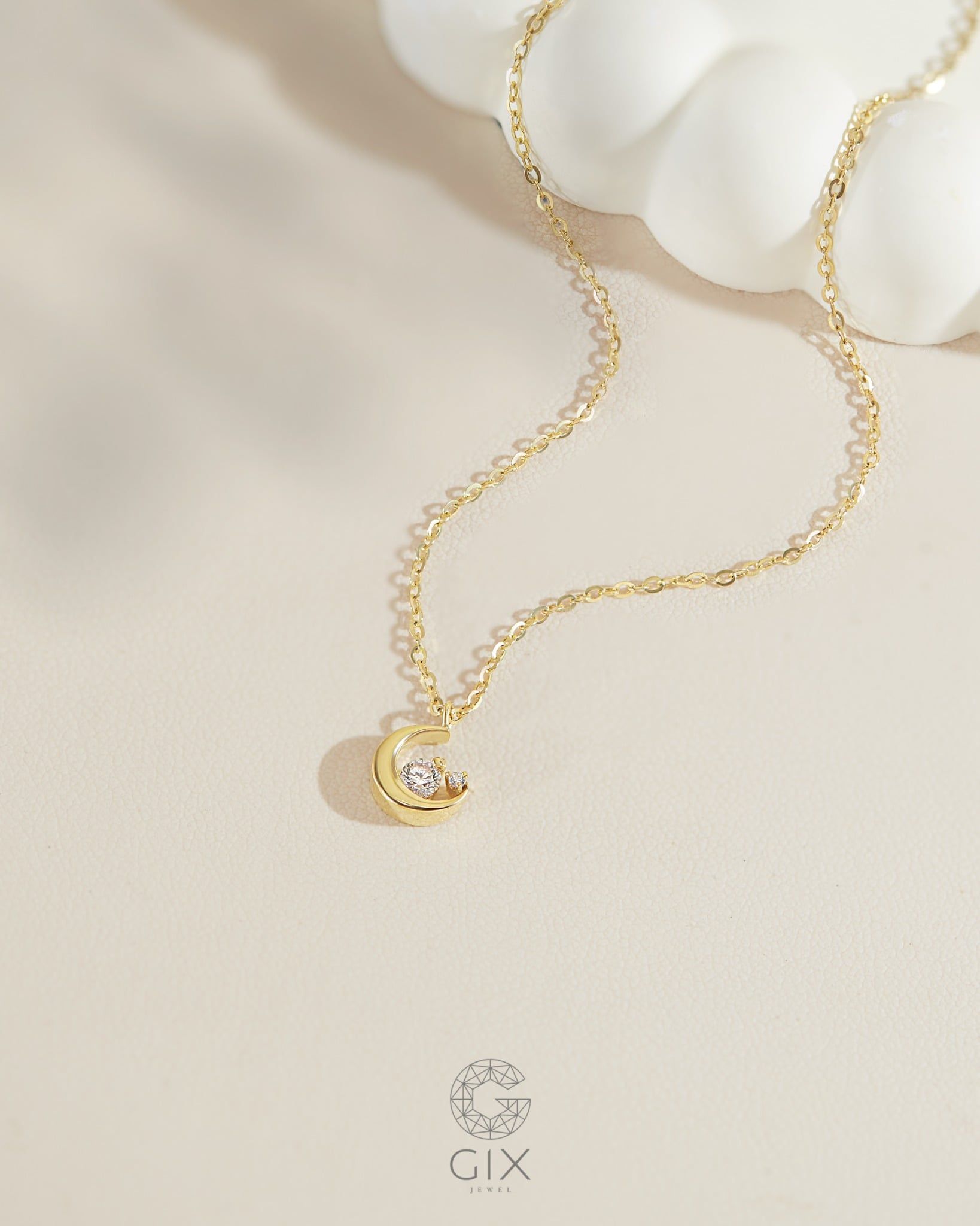  Dây chuyền trăng khuyết vàng tây & bạc đẹp sợi mảnh | Gixjewel 