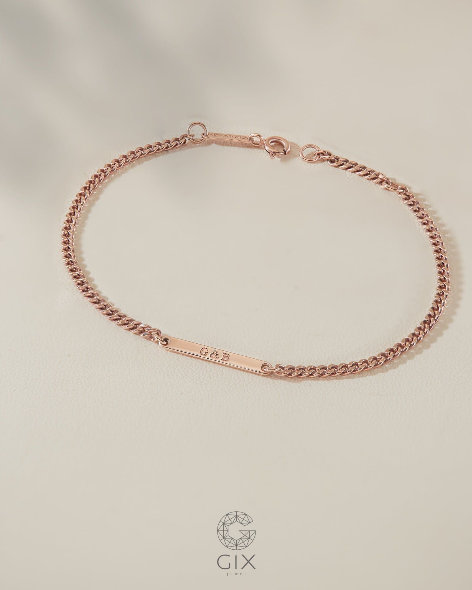  Vòng tay đôi nam nữ vàng & bạc đẹp khoen lật unisex kiểu mới khắc tên Gix Jewel 