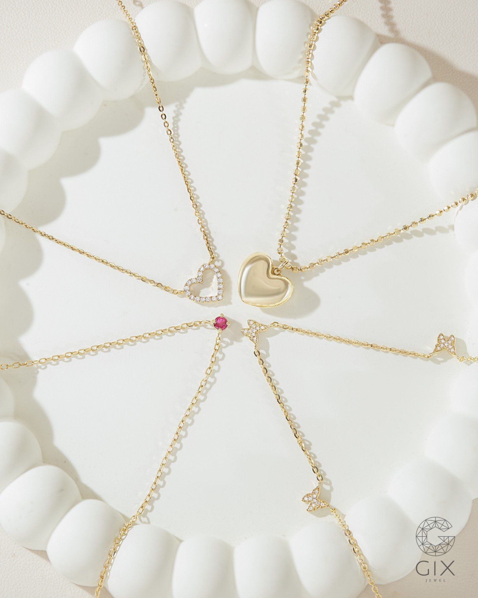  Dây chuyền vàng tây đính đá đỏ đẹp | Gix Jewel 