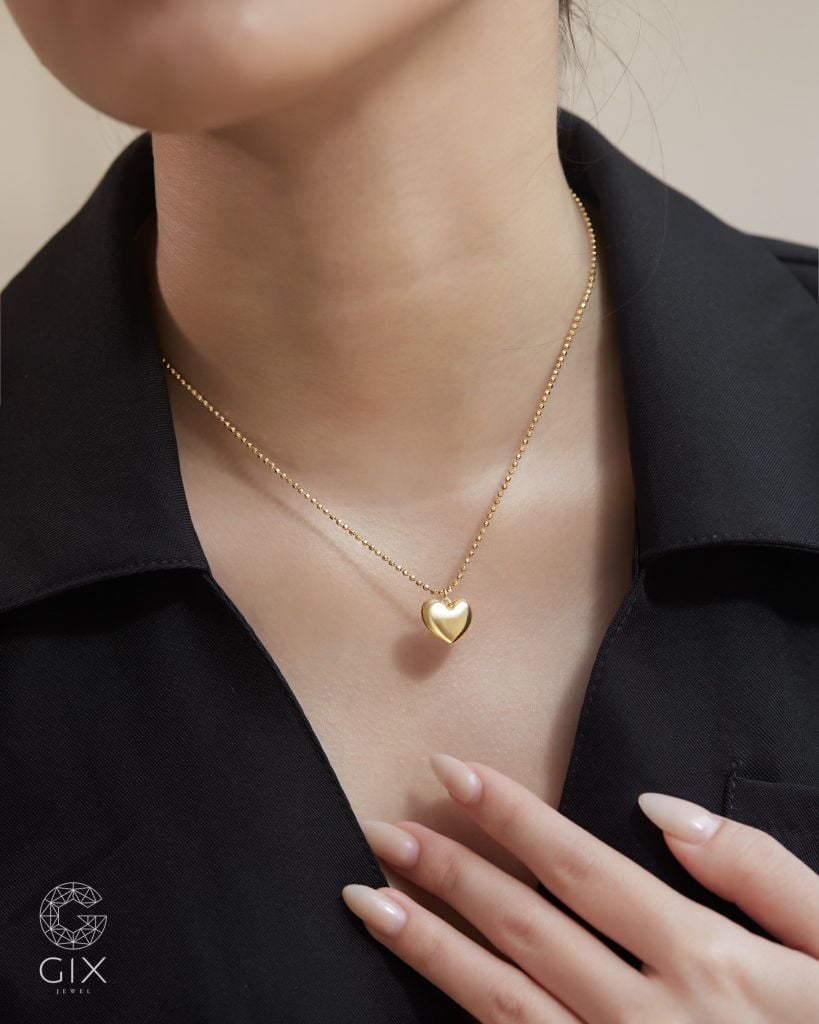  Dây chuyền bi vàng 18k hình trái tim - Celeste Heart | Gixjewel 