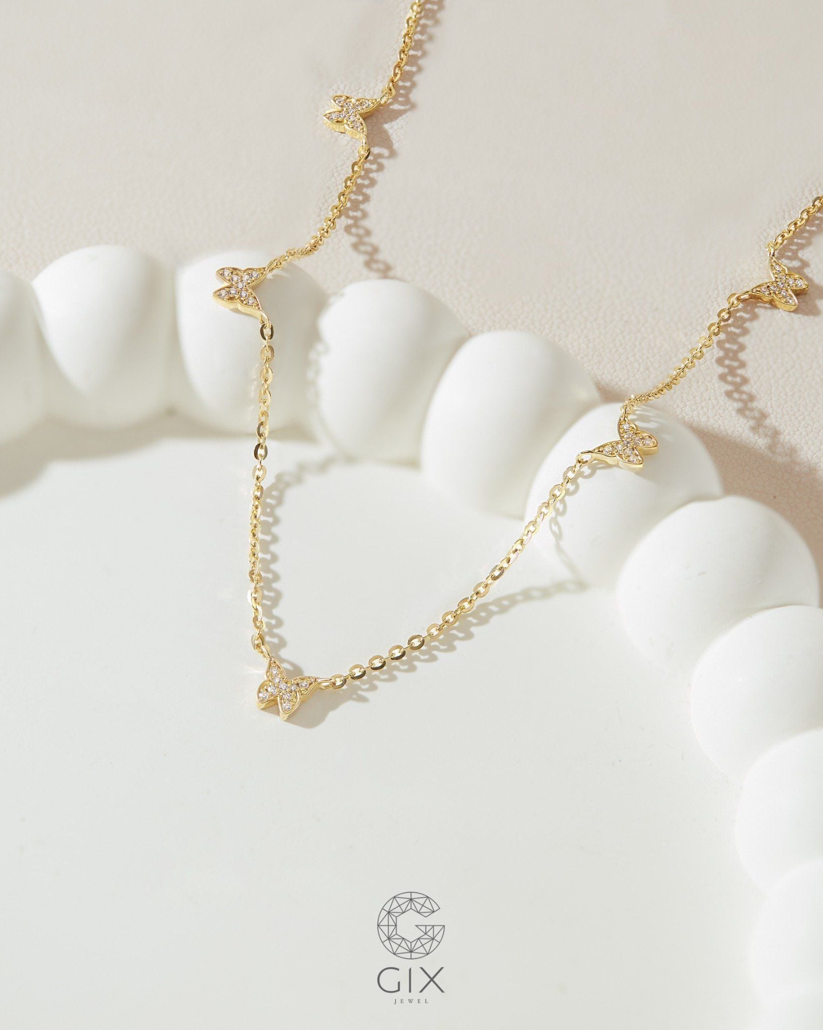  Dây chuyền bướm vàng tây & bạc mạ vàng 18k đẹp - Misty Wing | Gixjewel 
