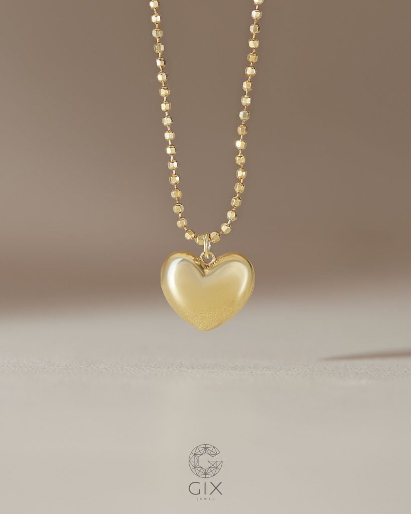  Dây chuyền bi vàng 18k hình trái tim - Celeste Heart | Gixjewel 