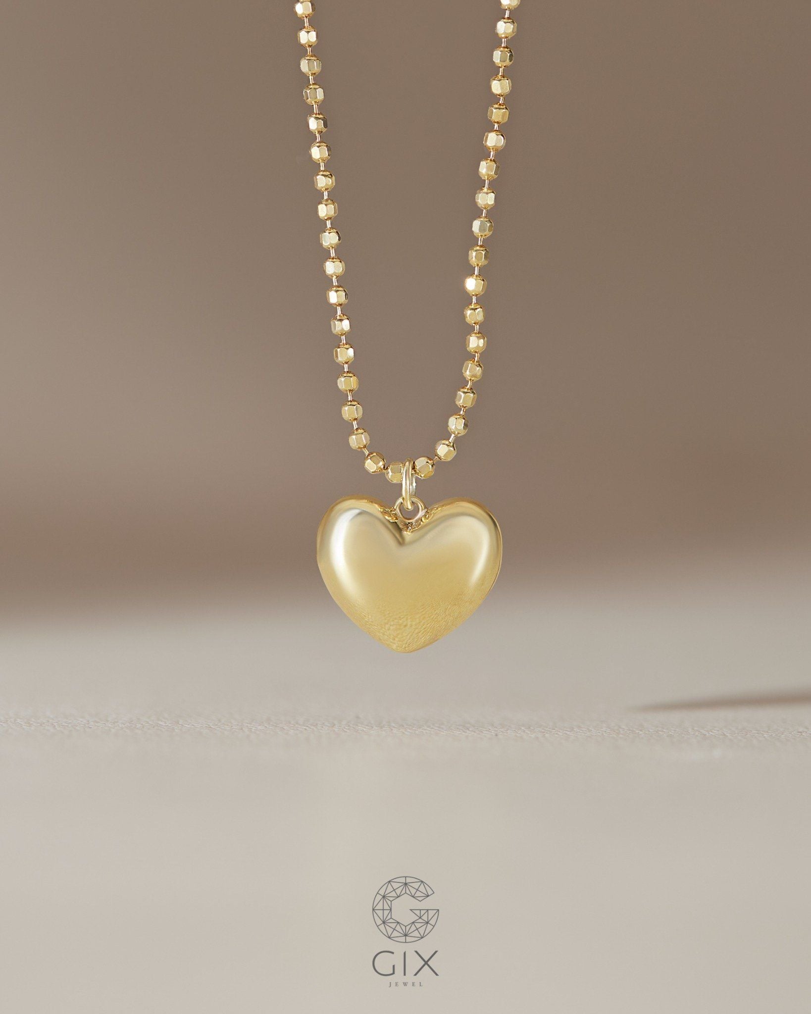  Dây chuyền bi vàng 18k hình trái tim - Celeste Heart | Gixjewel 