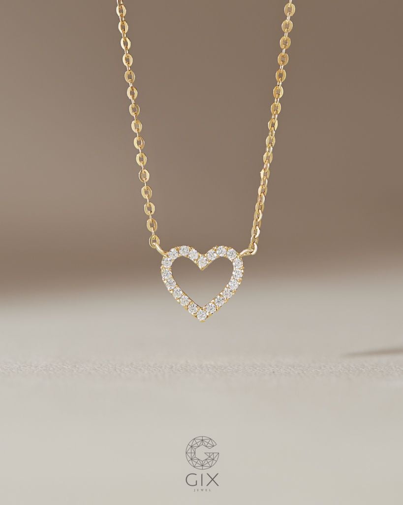  Dây chuyền trái tim vàng tây & bạc mạ vàng 18k - Heartstrings | Gixjewel 