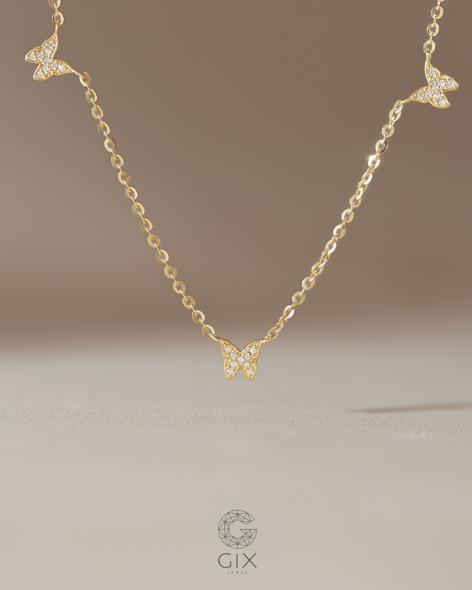  Dây chuyền bướm vàng tây & bạc mạ vàng 18k đẹp - Misty Wing | Gixjewel 