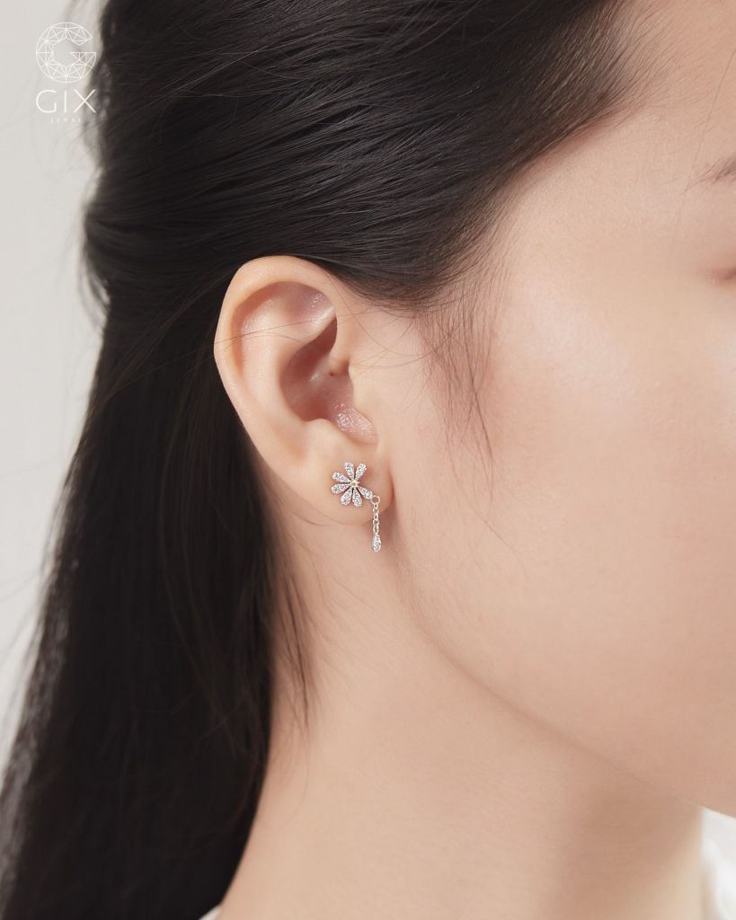  Bông tai hoa cúc GD vàng đẹp & bạc 925 đính đá cao cấp | Gix Jewel 