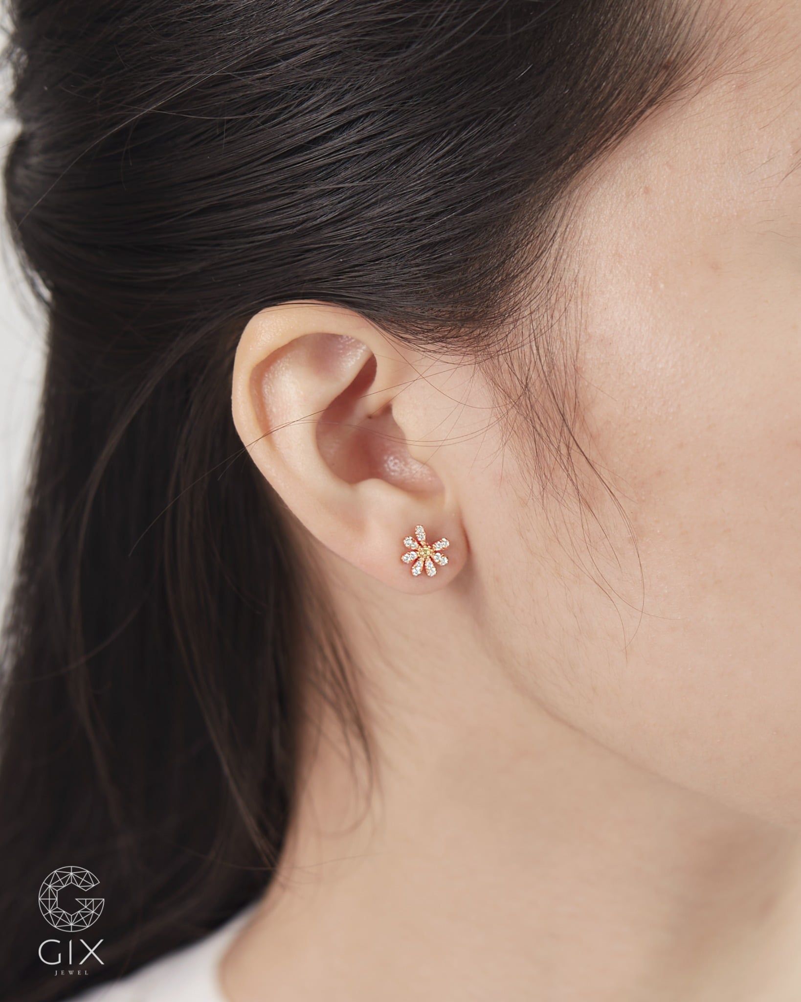  Bông tai hoa cúc GD vàng đẹp & bạc 925 đính đá cao cấp | Gix Jewel 