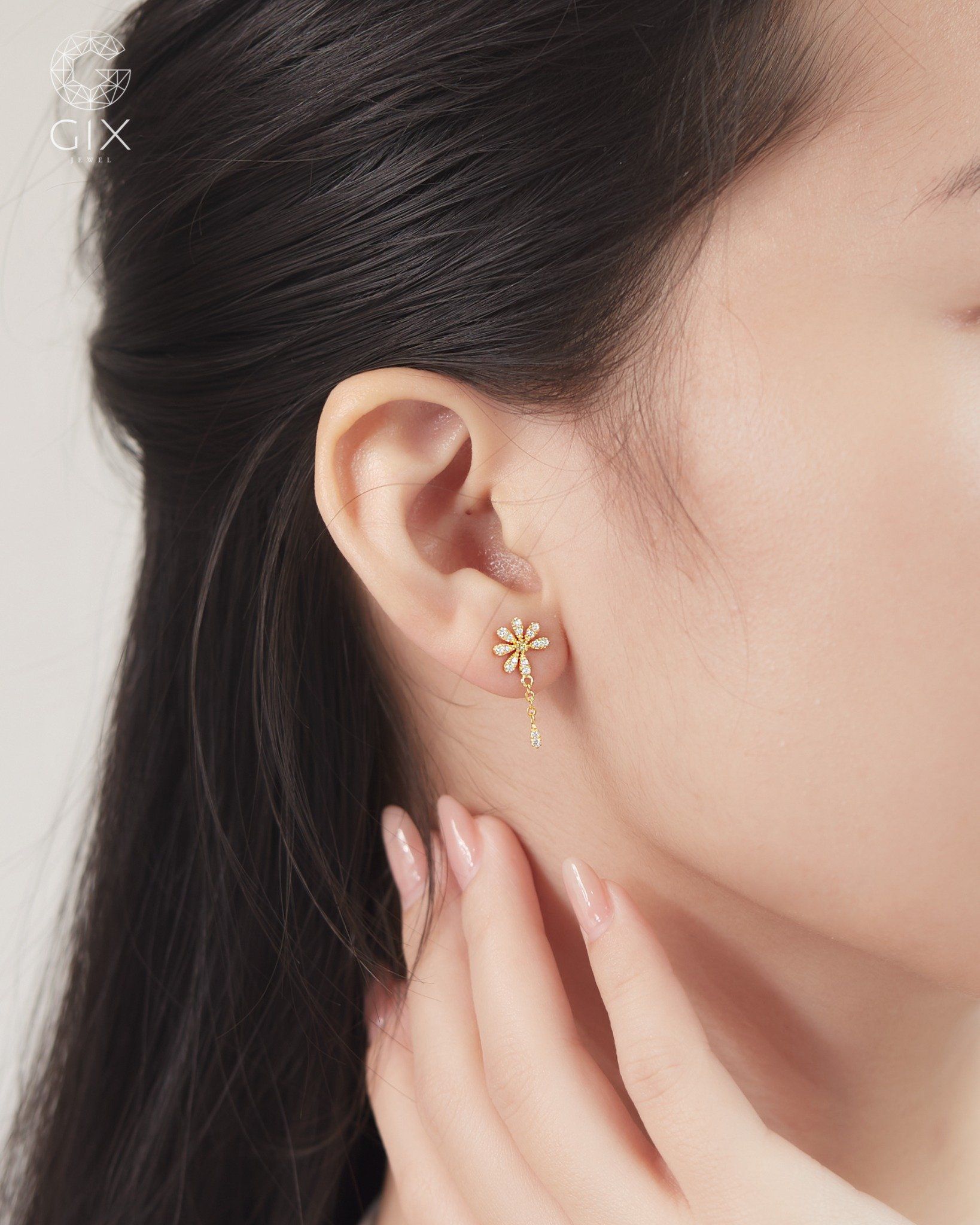  Bông tai hoa cúc GD vàng đẹp & bạc 925 đính đá cao cấp | Gix Jewel 