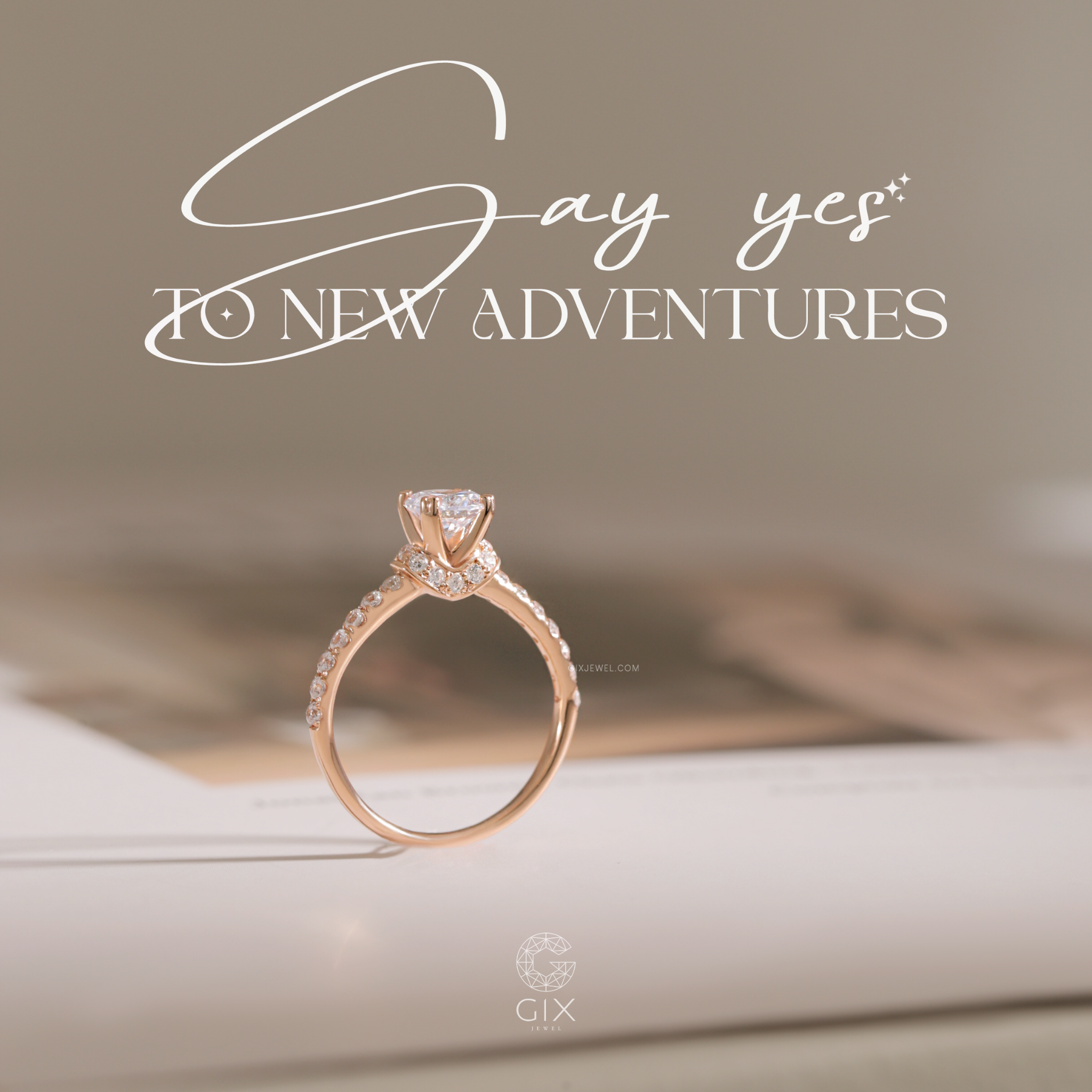  Nhẫn cầu hôn vàng 14k Crown Path | Gix Jewel 