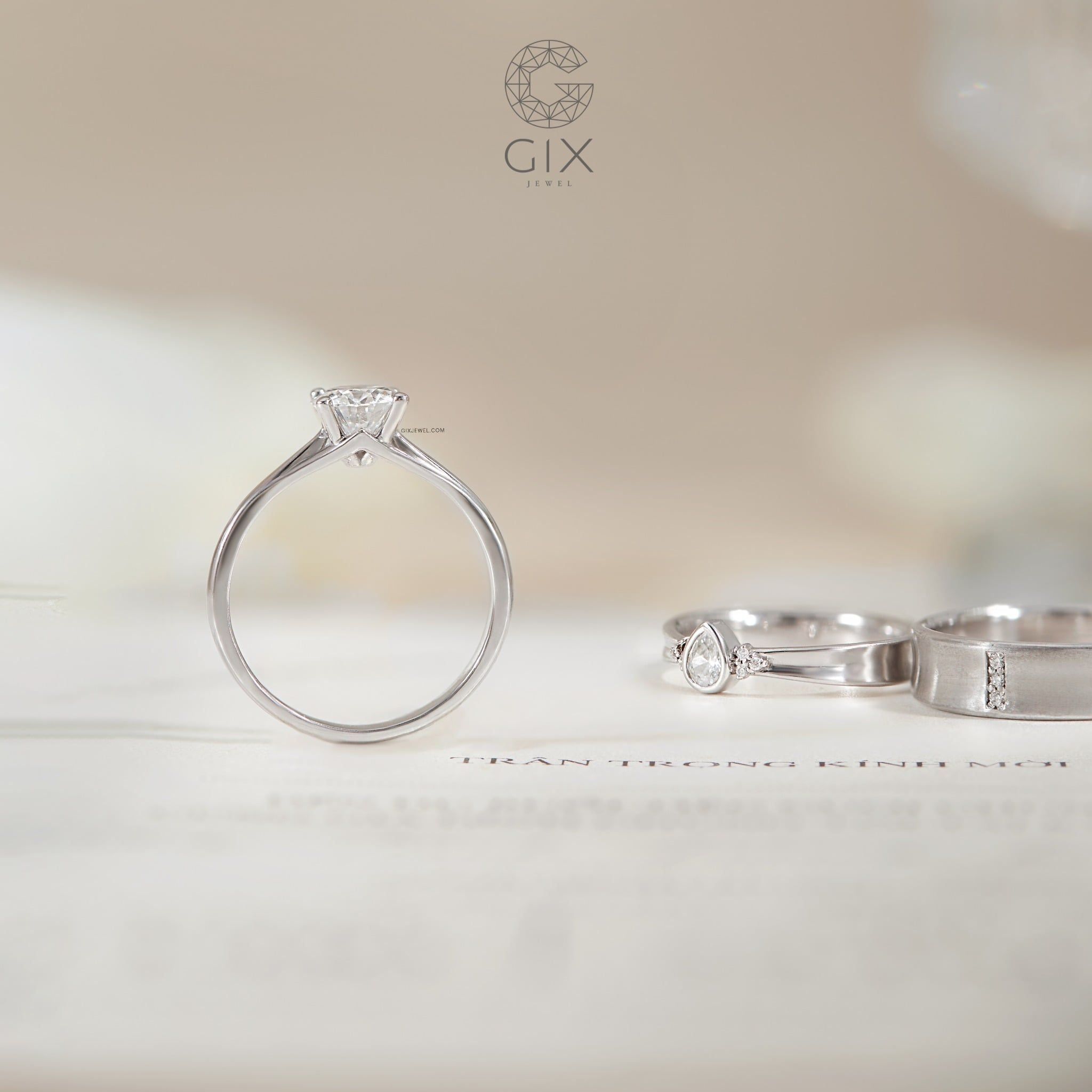  Nhẫn cầu hôn vàng 14k Sweet Ray | Gixjewelry 