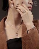  Dây chuyền vàng trắng luồn mặt hoa đính đá cao cấp | Gix Jewel 