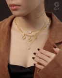  Dây chuyền vàng trắng 18k mặt ghép 2 viên đá cao cấp | Gix Jewel 