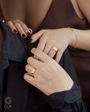  Nhẫn cưới cặp signet vàng 18k đẹp thiết kế độc đáo khắc tên | Gix Jewel 
