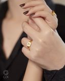  Nhẫn cưới cặp signet vàng 18k đẹp thiết kế độc đáo khắc tên | Gix Jewel 