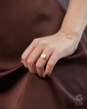  Nhẫn cưới cặp signet vàng 18k đẹp thiết kế độc đáo khắc tên | Gix Jewel 