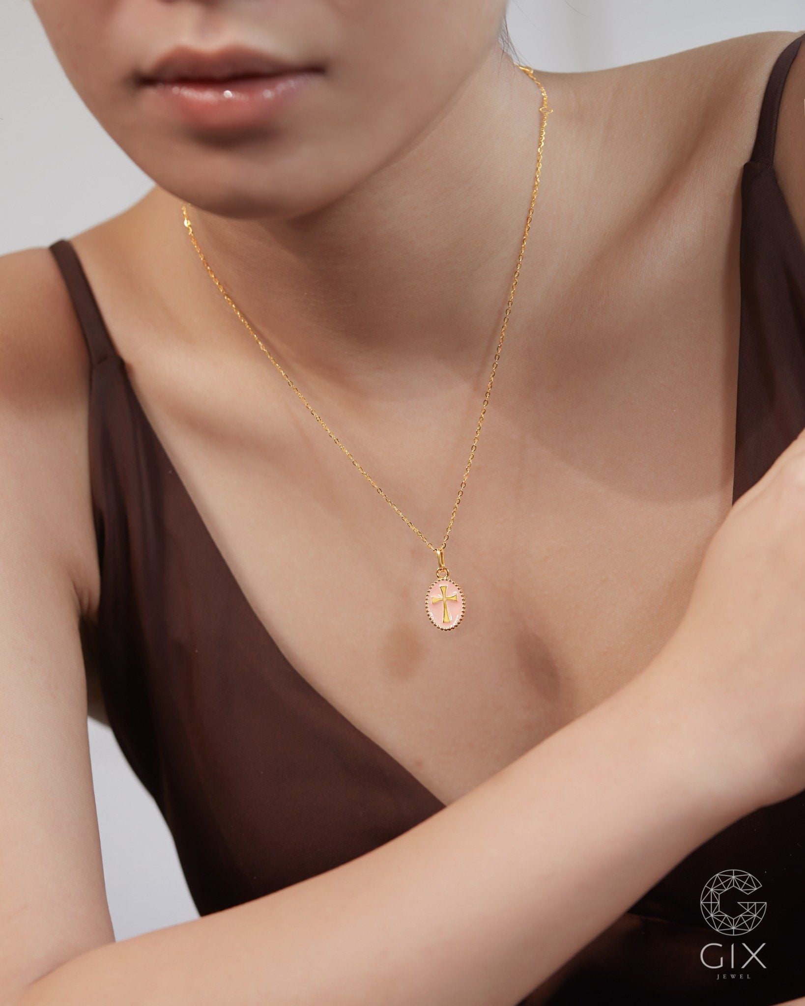  Dây chuyền thập giá nam nữ vàng 18k bạc s925 sợi mảnh đẹp | Gixjewel 