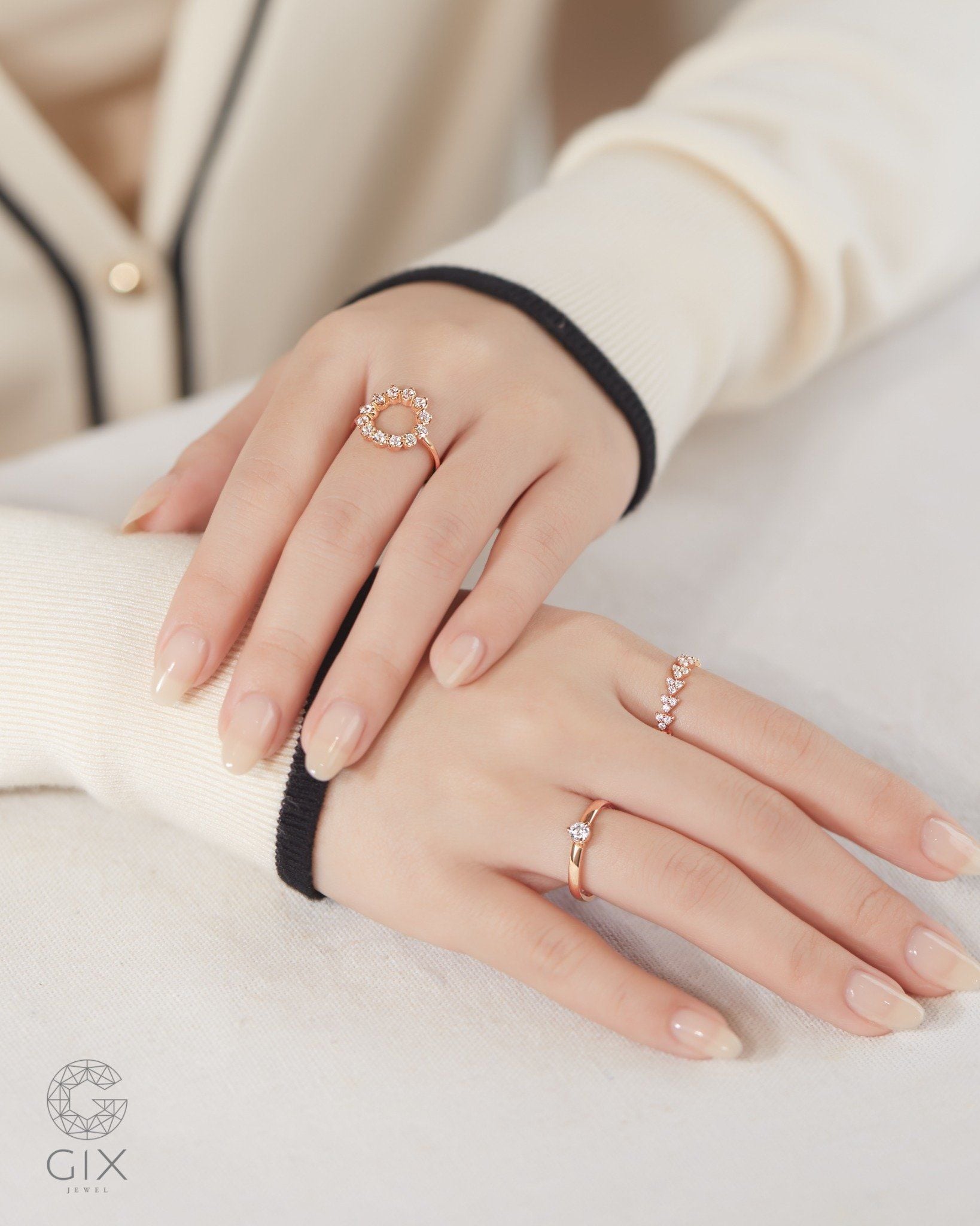  Nhẫn nữ đính đá vàng 18k & bạc đẹp | Gix Jewel 