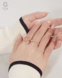  Nhẫn vàng nữ đẹp & bạc 925 đính viền kim cương tấm | Gix Jewel 