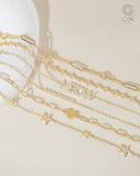  Lắc tay khắc tên vàng 18k & bạc 925 sợi mảnh đính đá | Gix Jewel 