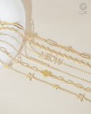  Lắc tay vàng 18k & bạc đẹp đính đá chấu hình thoi cao cấp | Gix Jewel 