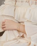  Lắc tay khắc tên vàng 18k & bạc 925 sợi mảnh đính đá | Gix Jewel 