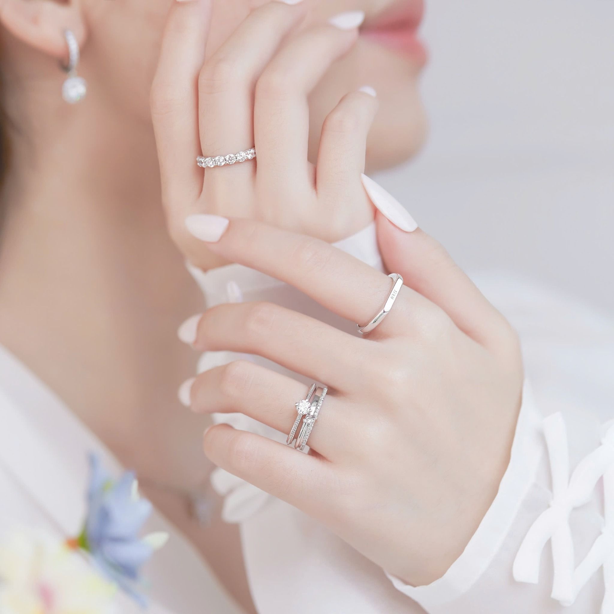  Nhẫn cầu hôn bạc Aurora Kiss | Gix Jewel 